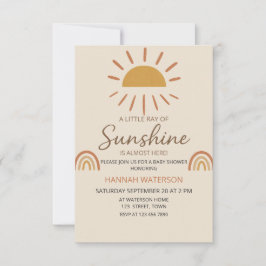 Sunshine Gender Neutral Boho Sun Baby Dusche Einladung