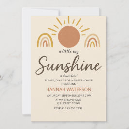 Sunshine Gender Neutral Boho Sun Baby Dusche Einladung