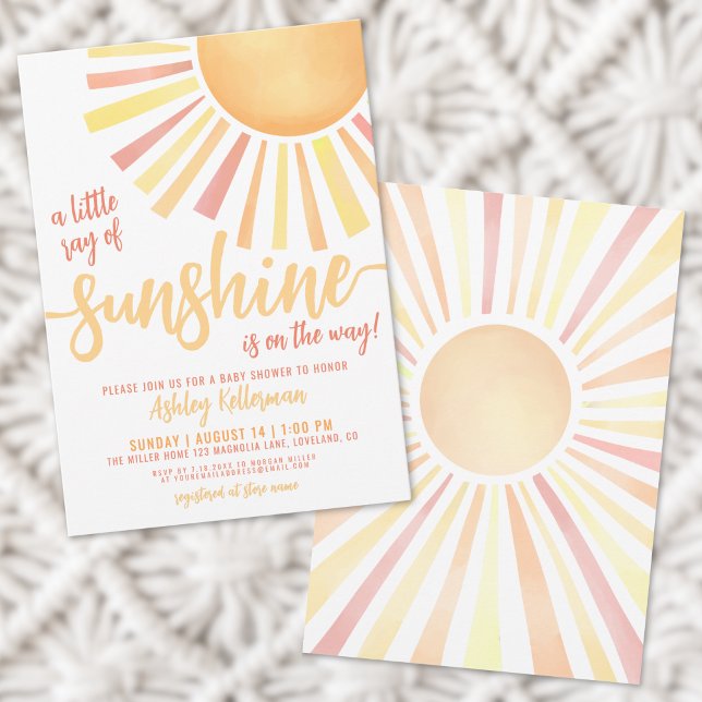 Sunshine Gender Neutral Boho Sun Baby Dusche Einladung (Sunshine Gender Neutral Boho Sun Baby Shower Invitation)