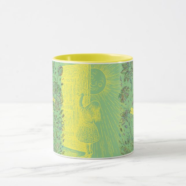 Sunshine Girl Green und Yellow Tasse (Zentrum)