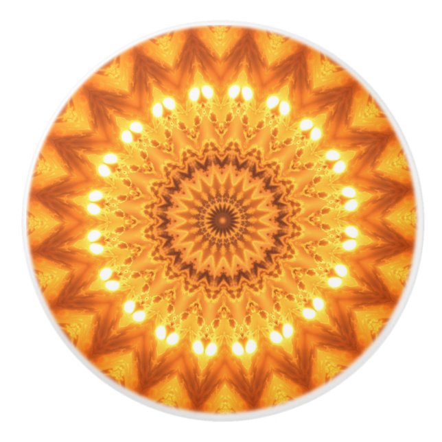 Sunshine & Happiness Mandala Decorative Pull Knob Keramikknauf (Vorderseite)