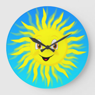 Sunshine Happy Face Große Wanduhr