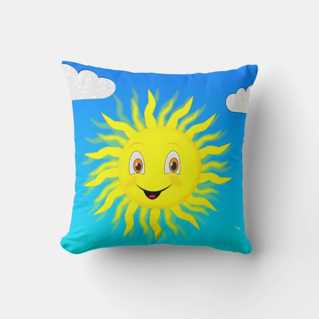 Sunshine Happy Face Kissen (Vorderseite)