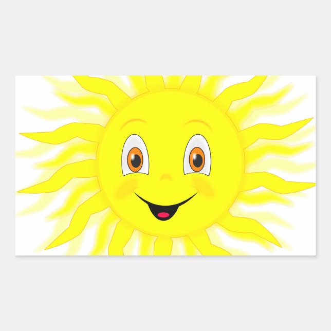 Sunshine Happy Face Rechteckiger Aufkleber (Vorderseite)