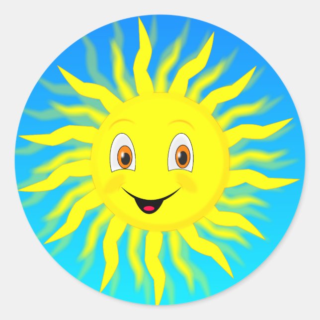 Sunshine Happy Face Runder Aufkleber (Vorderseite)
