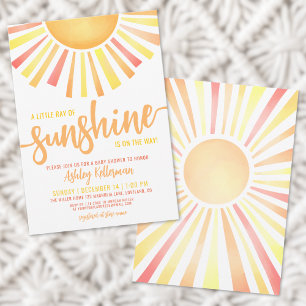 Sunshine Happy Yellow Boho Sun Baby Dusche Einladung