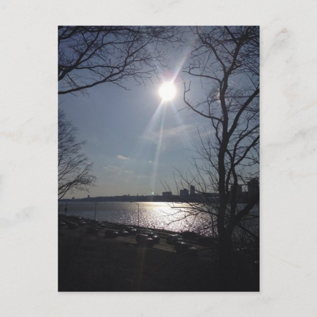 Sunshine Hudson River Riverside Park New York City Postkarte (Vorderseite)