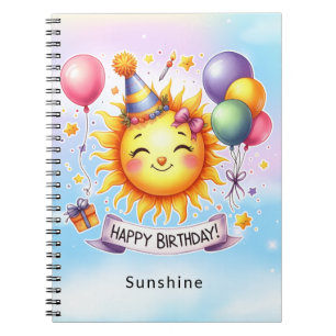 Sunshine Individuelle Name Happy Birthday Geschenk Notizblock