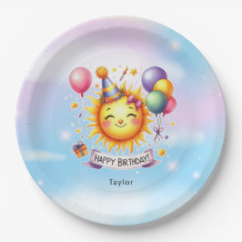 Sunshine Individuelle Name Happy Birthday Paper Te Pappteller