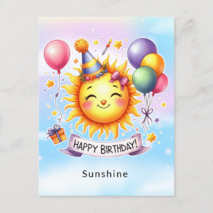 Sunshine Individuelle Name Happy Birthday Postkarte