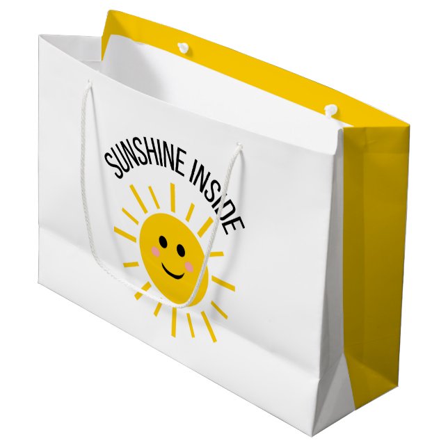 Sunshine Inside Geschenktasche Große Geschenktüte (Vorderseite Schrägansicht)