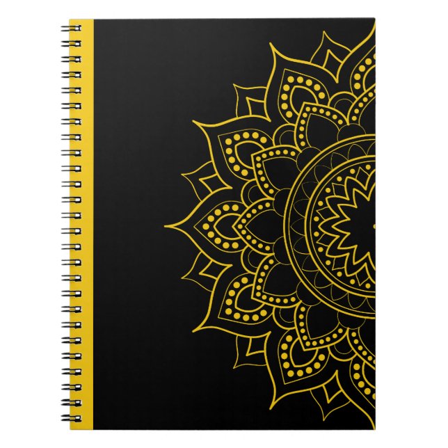 Sunshine Inspiration - Golden Mandala Notebook Notizblock (Vorderseite)