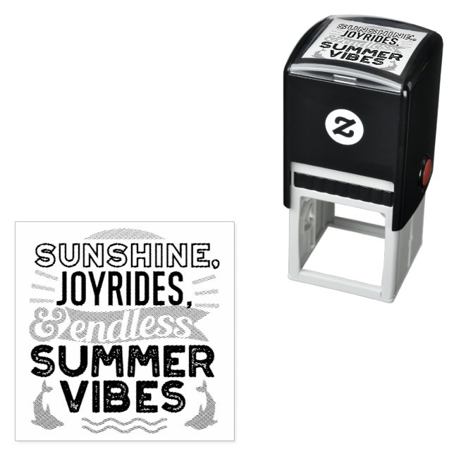 Sunshine & Joyrides - Zitat für endlose Sommerwobe Permastempel (Beispiel)