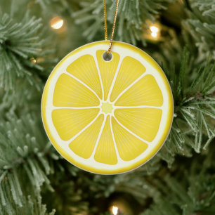 Sunshine Lemon Holiday Joy Keramik Ornament