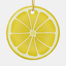 Sunshine Lemon Holiday Joy Keramik Ornament