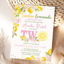 Sunshine Lemonade Floral Birthday Invitation Einladung