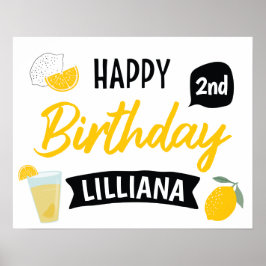 Sunshine Lemonade und Fun Happy Birthday Poster