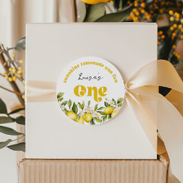 Sunshine Lemonade Zitrone 1. Geburtstag Party Runder Aufkleber