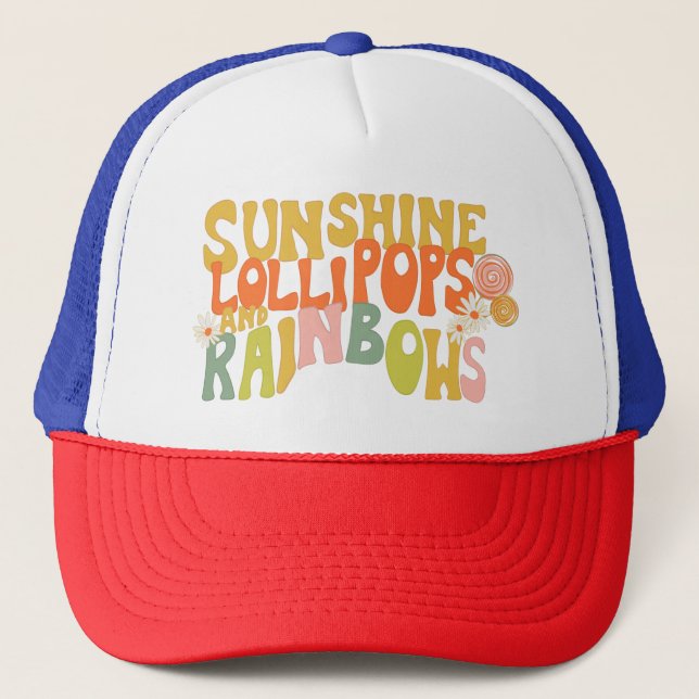 Sunshine Lollipops and Rainbows Cap Truckerkappe (Vorderseite)