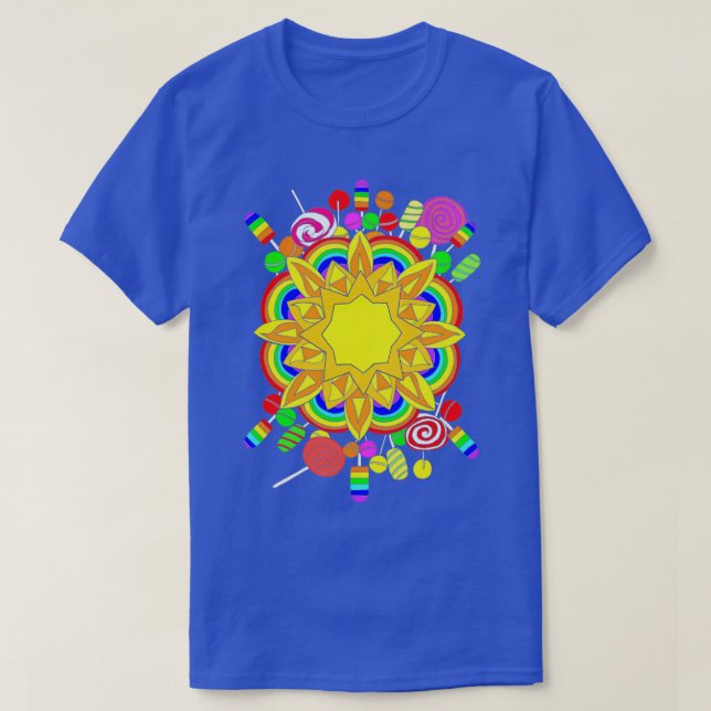 Sunshine Lollipops und Rainbows T-Shirt (Design vorne)