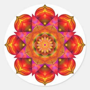 Sunshine Mandala Runder Aufkleber