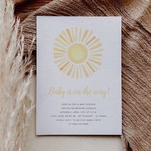 Sunshine Minimalistisch Neutral Boho Sun Baby Dusc Einladung