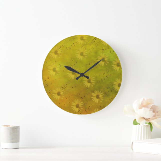 Sunshine Mixed Media Große Wanduhr (Zuhause)