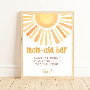 Sunshine Mom-osa Bar, geschlechtsneutrale Babydusc Poster