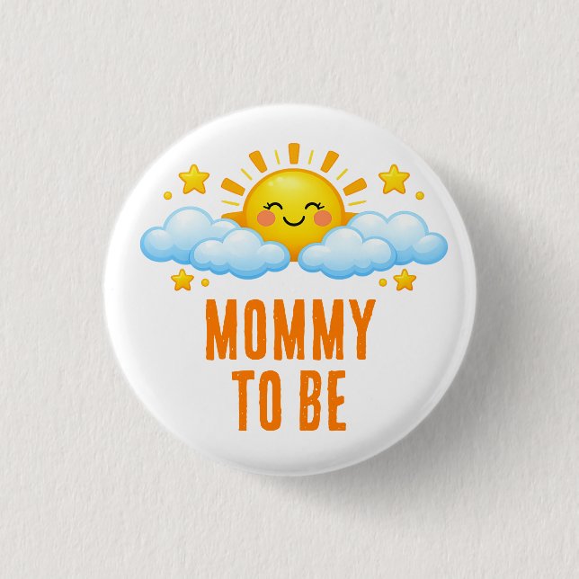 Sunshine Mommy To Be Baby Shower Round Button (Vorderseite)