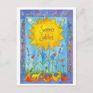 Sunshine Obstbäume Aquarell Blume Sommersonne Postkarte