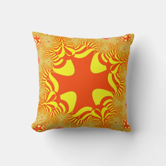 Sunshine Orange Cross Kissen (Vorderseite)