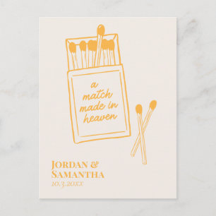 Sunshine Orange Match Made in Heaven Save the Date Postkarte