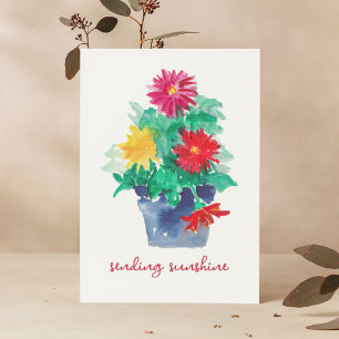 Sunshine Original Art Gerbera Daisy Blume senden Karte