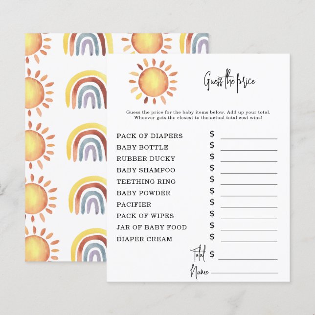 Sunshine Party Games | Price Guess Game (Vorne/Hinten)