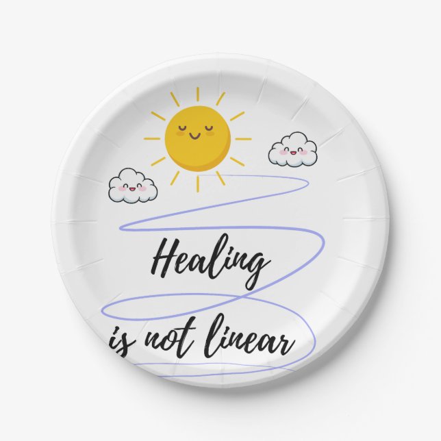 Sunshine Party | Happy Sun & Clouds Paper Pappteller (Vorderseite)