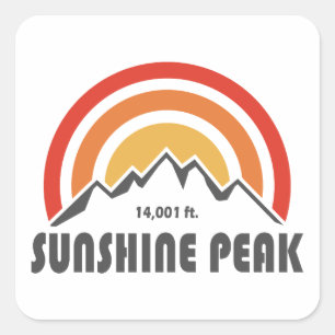 Sunshine Peak Quadratischer Aufkleber
