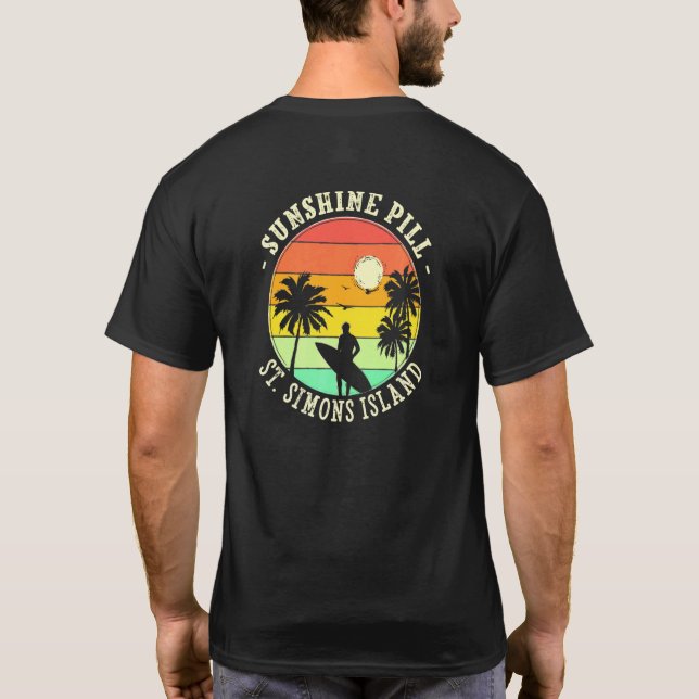 Sunshine Pill St Simons Island Summer Georgia Trop T-Shirt (Rückseite)