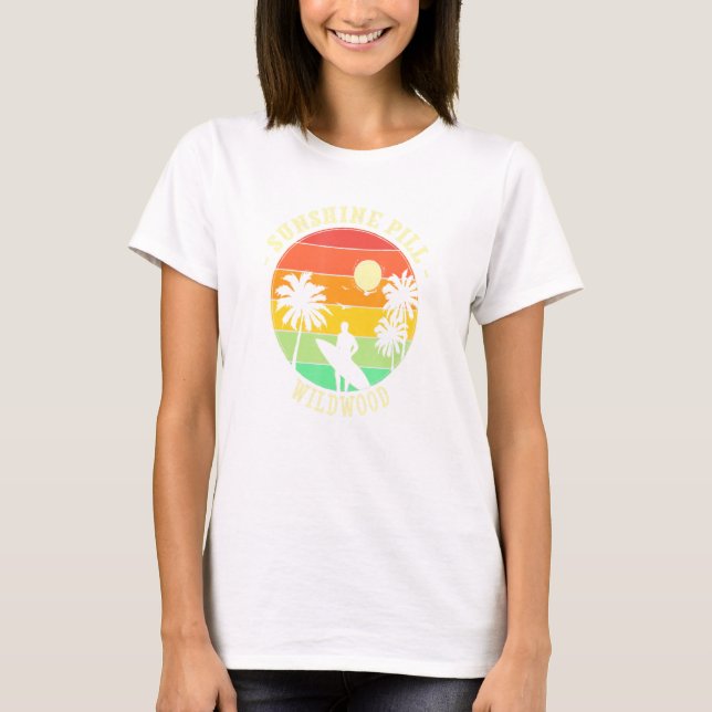 Sunshine Pill Wildwood Summer New Jersey Tropical T-Shirt (Vorderseite)
