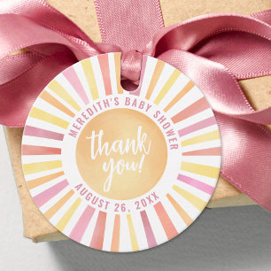 Sunshine Pink Sun Baby Dusche Geschenkanhänger