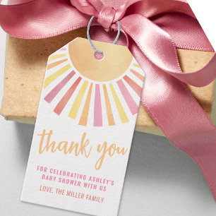 Sunshine Pink Sun Baby Dusche Geschenkanhänger