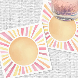 Sunshine Pink Sun Serviette