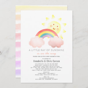 Sunshine & Rainbow Baby Dusche by Mail Einladung
