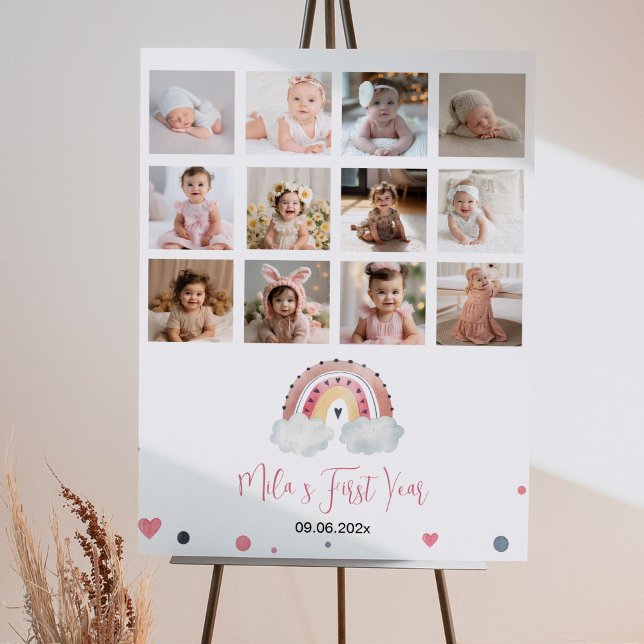 Sunshine Rainbow Birthday Foto Milestone Poster (Von Creator hochgeladen)