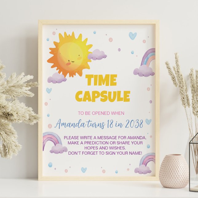 Sunshine Rainbow Birthday Time Kapselunterschrift Poster (Von Creator hochgeladen)