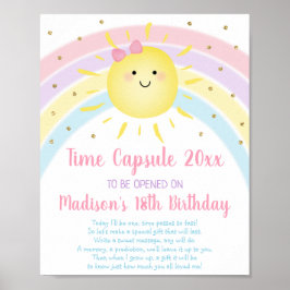 Sunshine Rainbow First Birthday Time Kapsel Poster