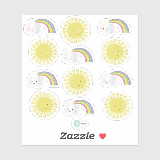 Sunshine Rainbow Kawaii Collection Planner Aufkleber (Blatt)