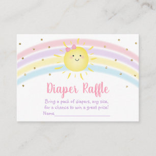 Sunshine Rainbow Pink Gold Diaper Raffle Begleitkarte