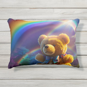 Sunshine Rainbow Teddy Bear Wonderland Kissen Für Draußen