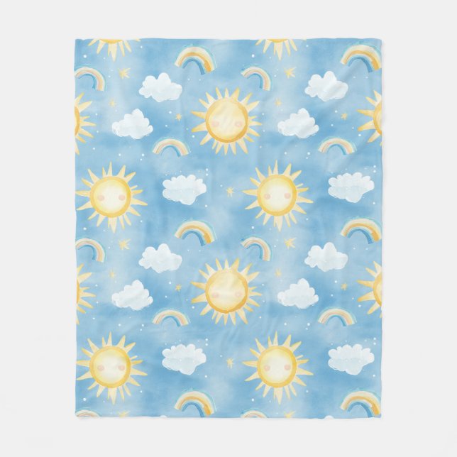 Sunshine Rainbows und Bright Sky Cosy Blanket Fleecedecke (Vorderseite)