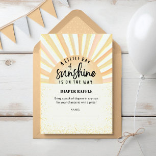Sunshine Retro Summer Beach Baby Diaper Raffle Begleitkarte